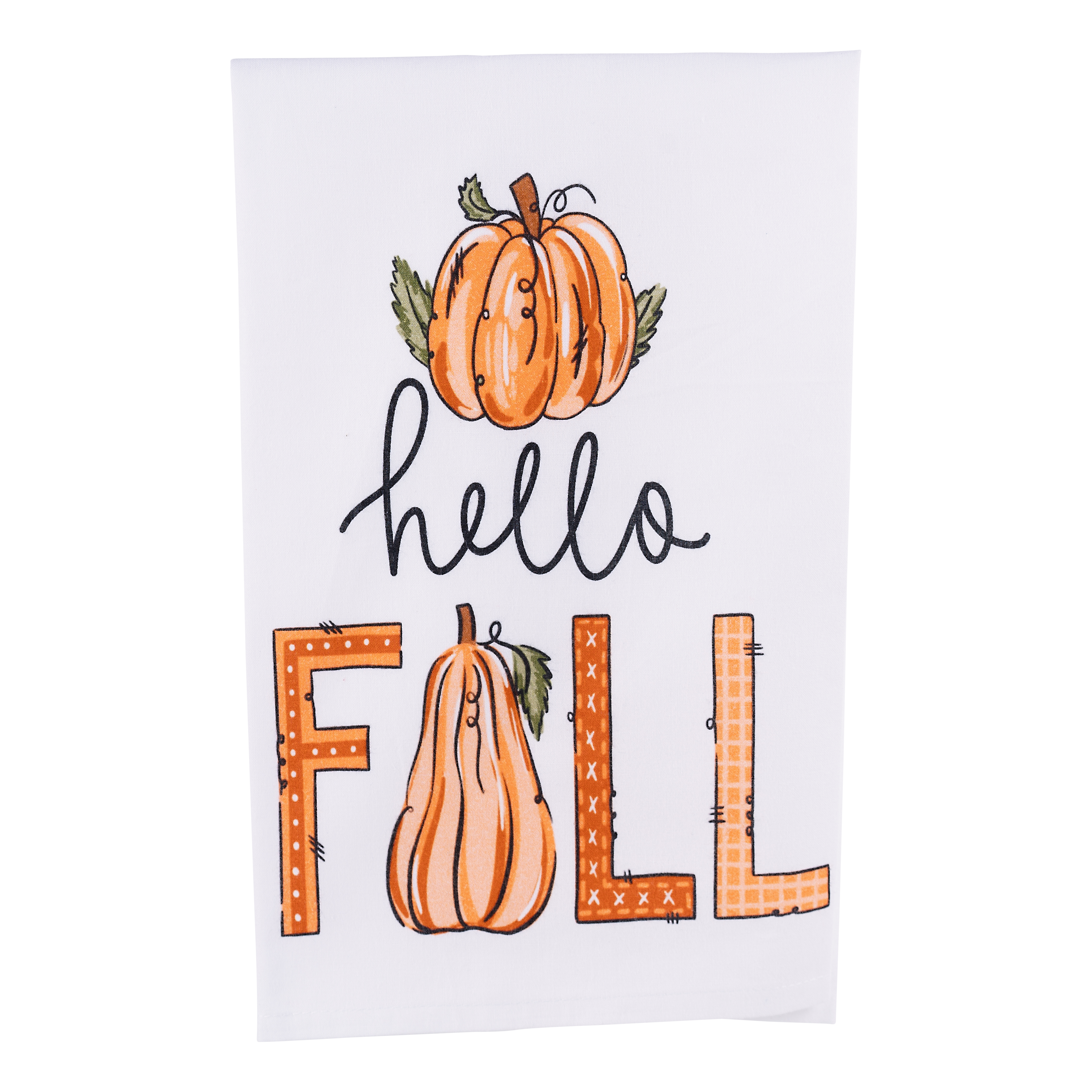 Hello Fall Pumpkin Tea Towel