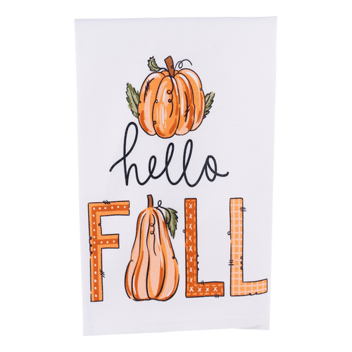 Hello Fall Pumpkin Tea Towel