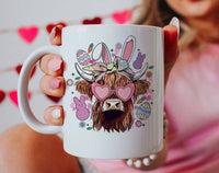 Easter Highland Cow Coffee Mug