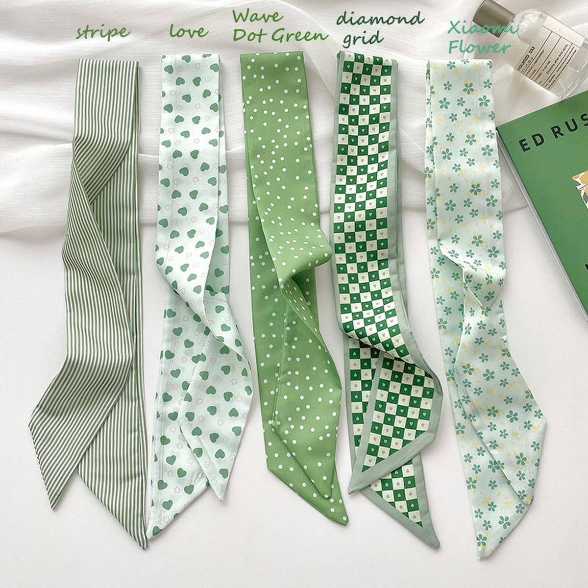 GREEN FRESH AND NARROW LONG FASHIONABLE HAIR BAND_CWAHA4142