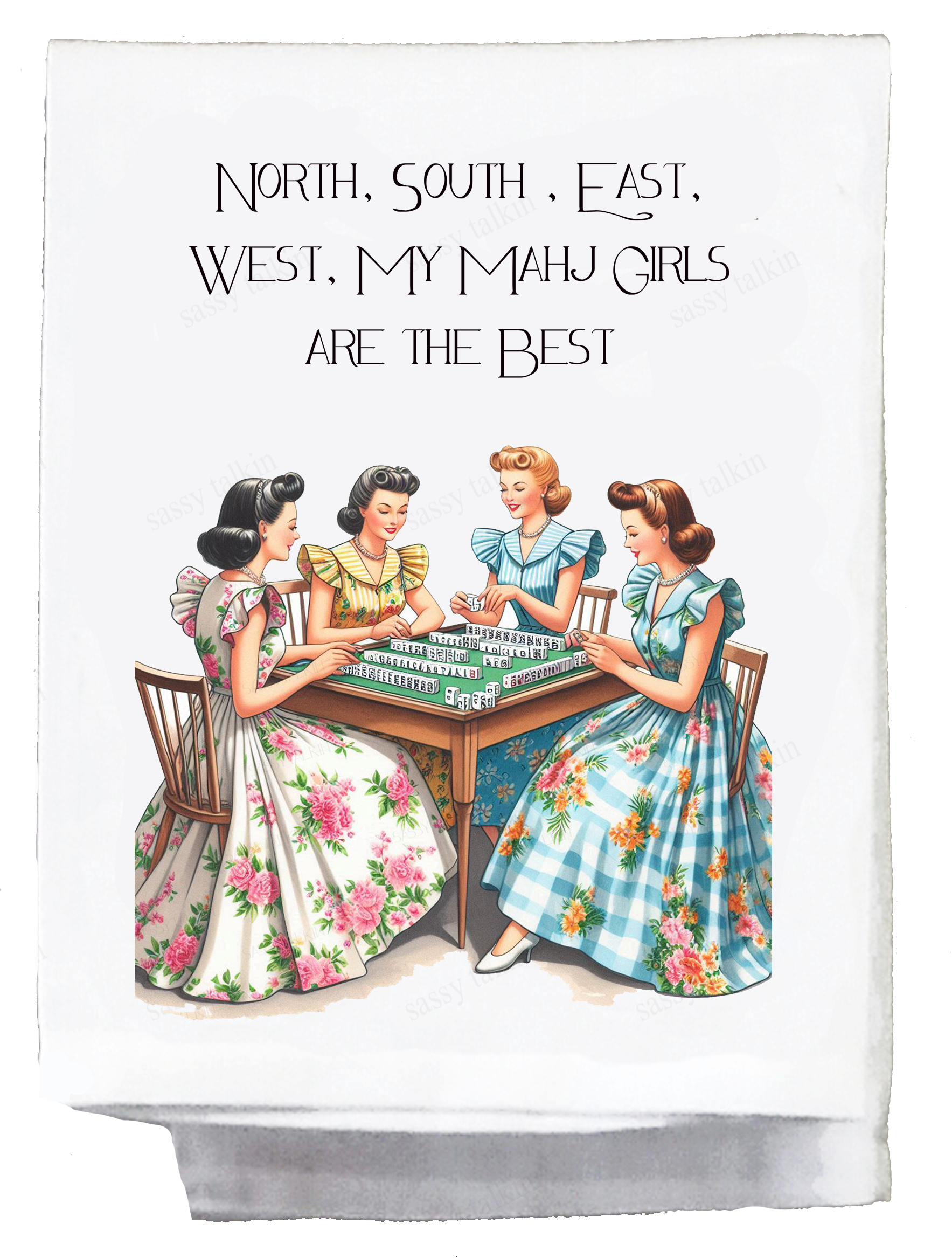Dish Towel, Mahjong, North South East West