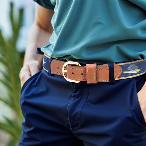 Billfish Slam Men's Woven Ribbon Belt