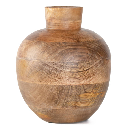 Artisan Wood 6x6x7.5 Natural Mango Wood Vase