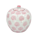 Pink & White Floral Chinoiserie Ginger Jar 8"