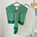 STRIPED KNITTED OUTER SHAWL_CWASC0758