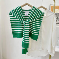STRIPED KNITTED OUTER SHAWL_CWASC0758