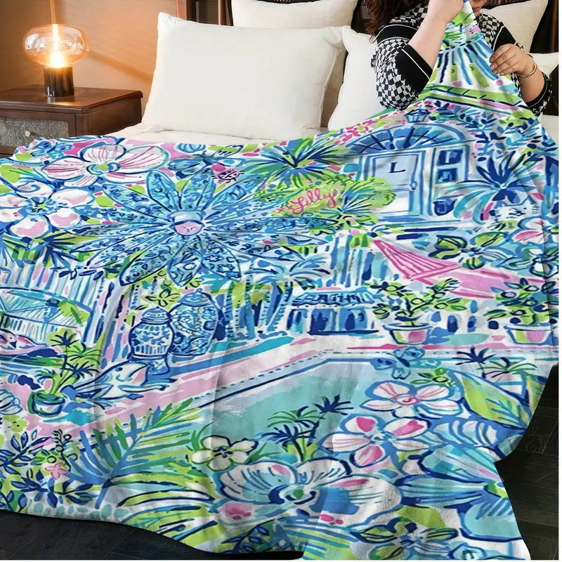 Plush Blue Paradise Blanket