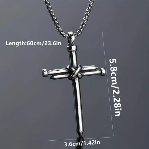 Stainless Steel Cross Pendant Necklace