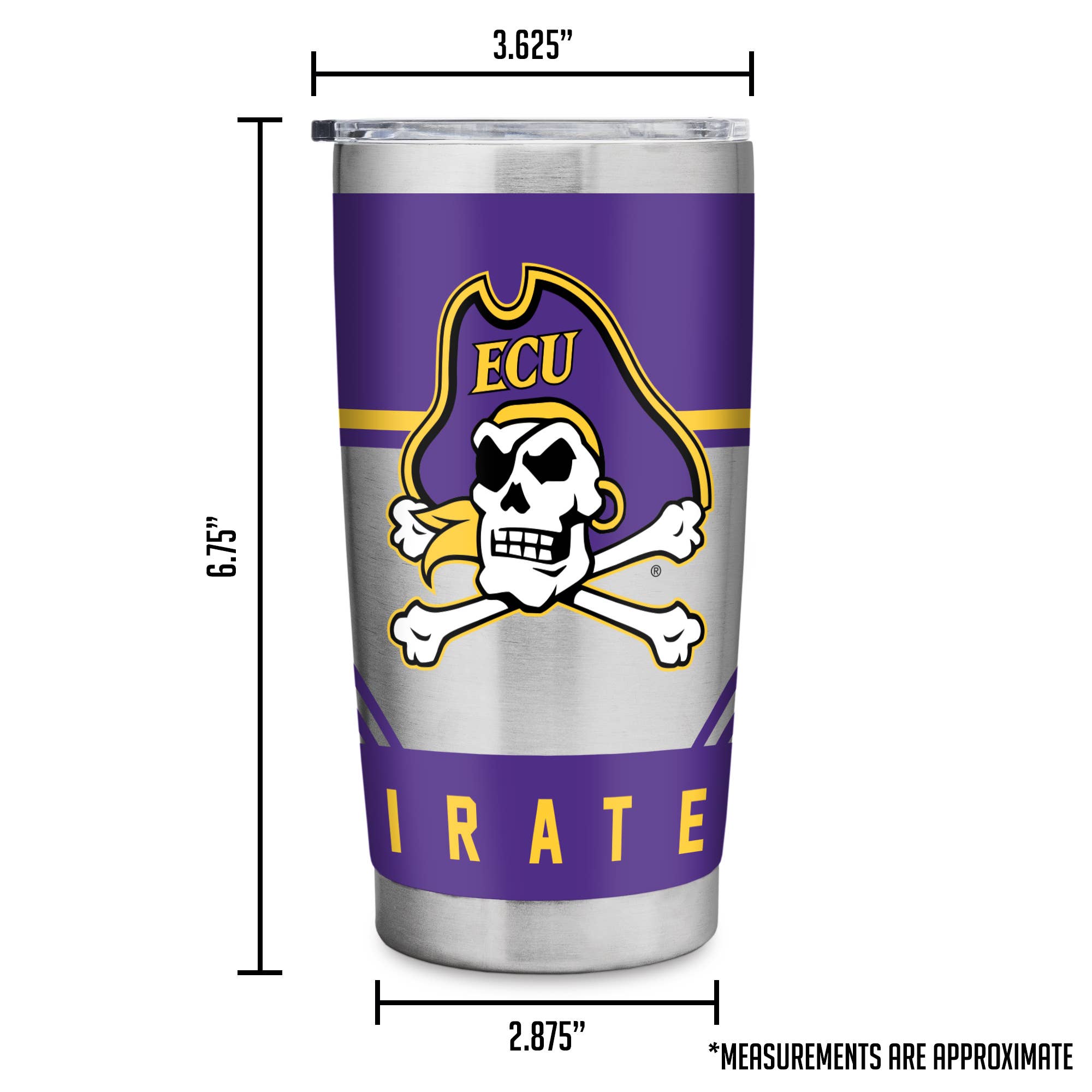 NCAA  East Carolina Pirates  20oz Stainless Steel Tumbler