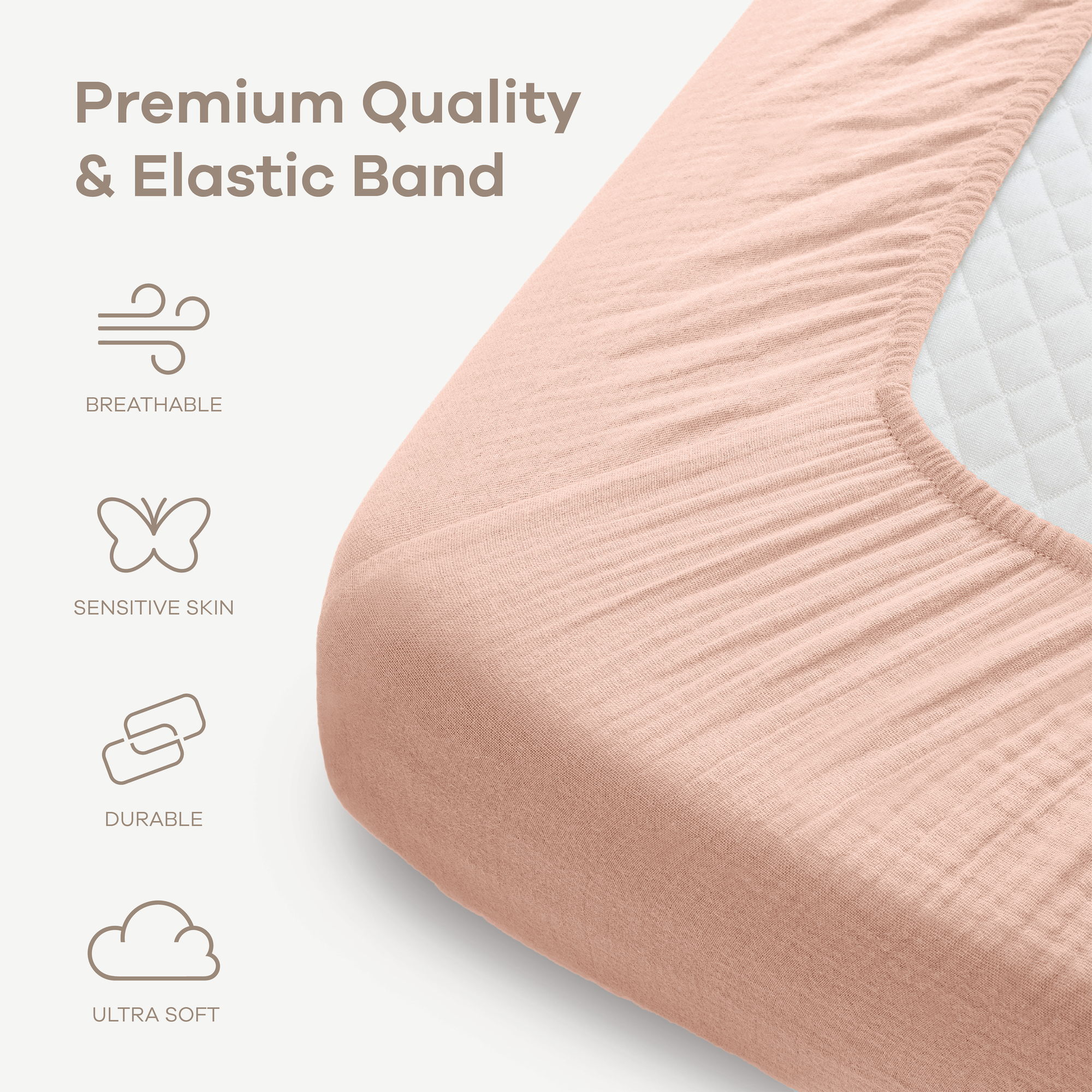 Muslin Cotton Fitted Crib Sheet, 2 Pack by Comfy Cubs