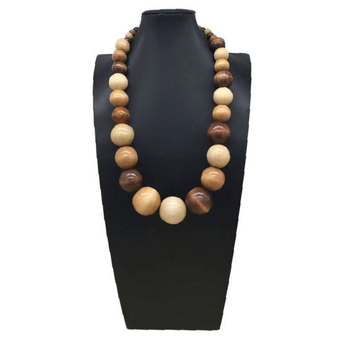 BOHEMIAN COLORFUL ROUND WOODEN BEADS NECKLACE_CWMM4866