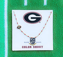 N201 GA-The Georgia Necklace: Side Set G Logo Enamel Bead Necklace