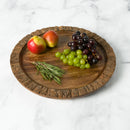 Artisan Wood 15" Round Natural Bark Charcuterie Serving Tray