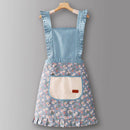 Cute Floral Canvas Apron for Women with Straps_CWMM6580