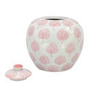 Pink & White Floral Chinoiserie Ginger Jar 8"
