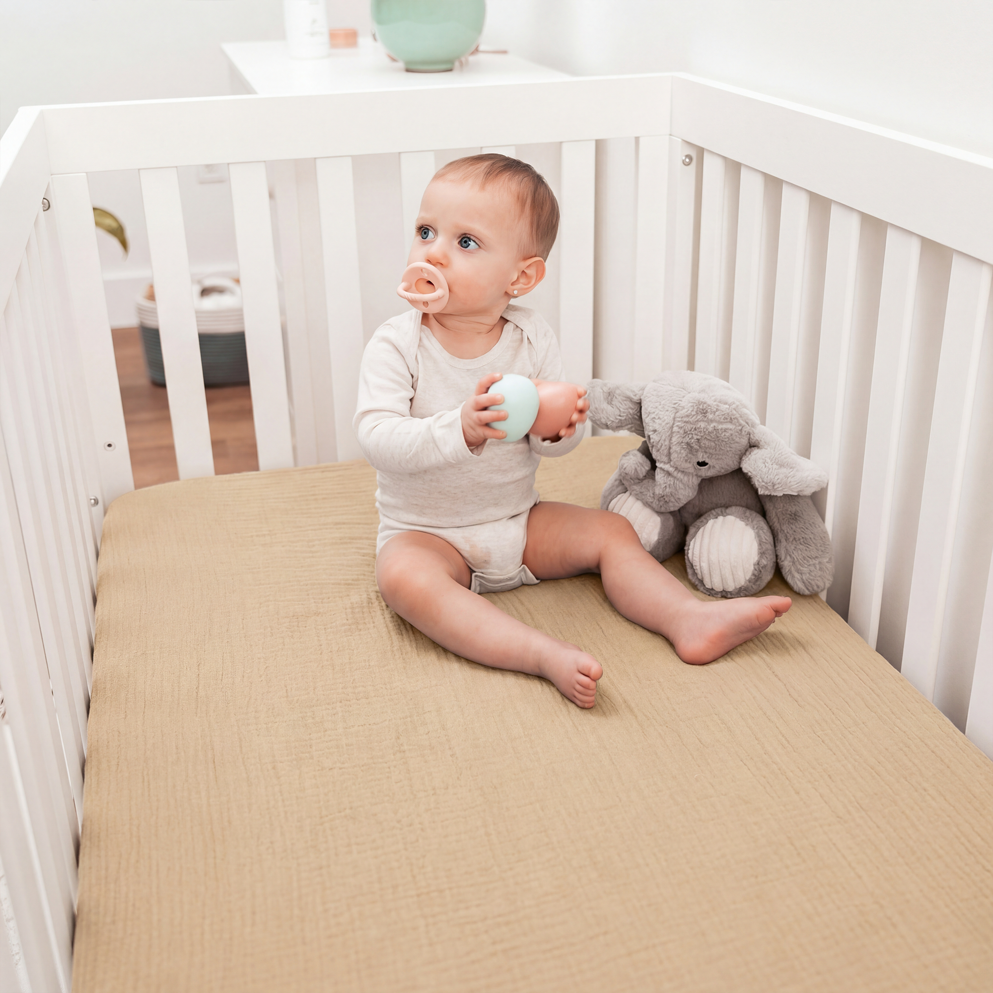 Muslin Cotton Fitted Crib Sheet, 2 Pack by Comfy Cubs