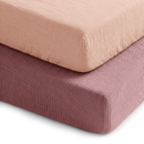 Muslin Cotton Fitted Crib Sheet, 2 Pack by Comfy Cubs
