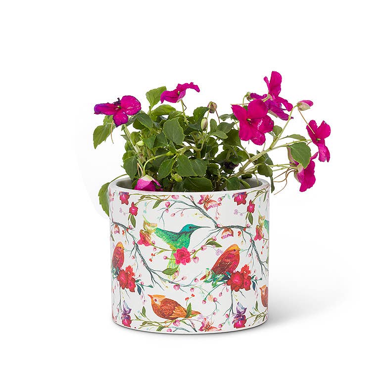 Sm Birds on Wire Planter-4.5" D