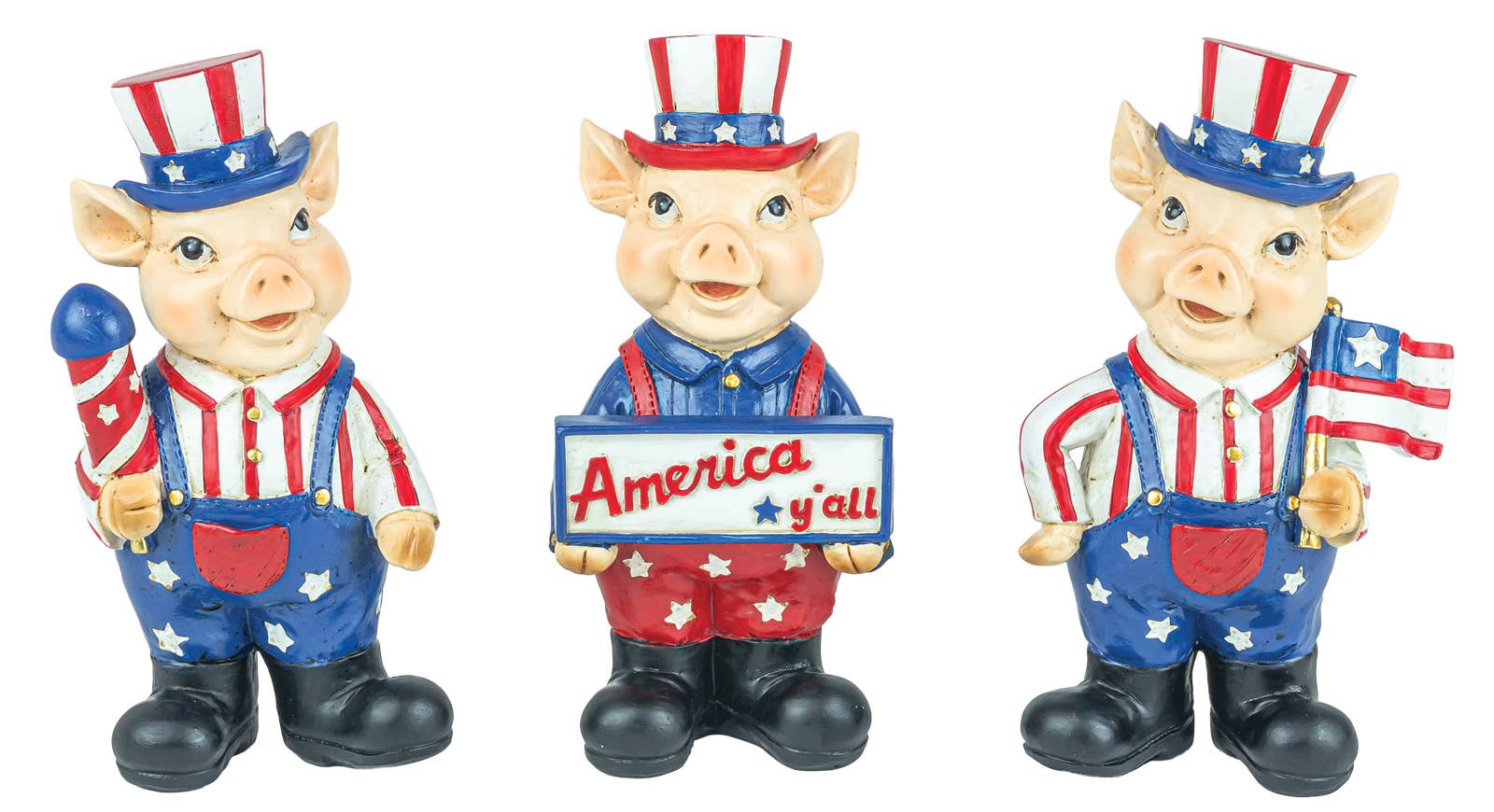 Star Spangled Piggy Tabletop 3 Asst