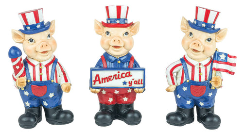 Star Spangled Piggy Tabletop 3 Asst