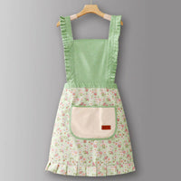 Cute Floral Canvas Apron for Women with Straps_CWMM6580