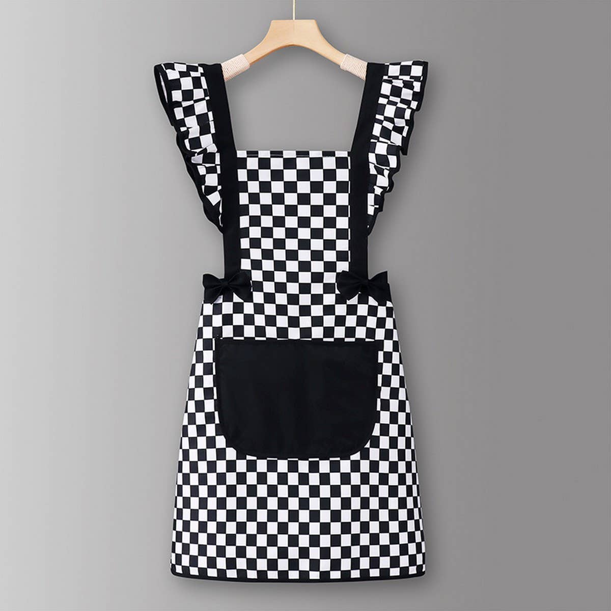 Houndstooth /Solid Color Waterproof Work Apron_CWMM6792