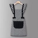 Houndstooth /Solid Color Waterproof Work Apron_CWMM6792