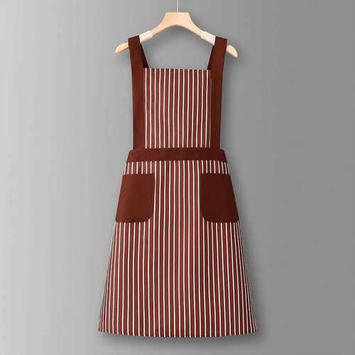 Houndstooth /Solid Color Waterproof Work Apron_CWMM6792