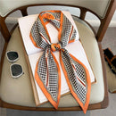 THIN NARROW RIBBON BEVELED SILK HEAD SCARF_CWASC1533
