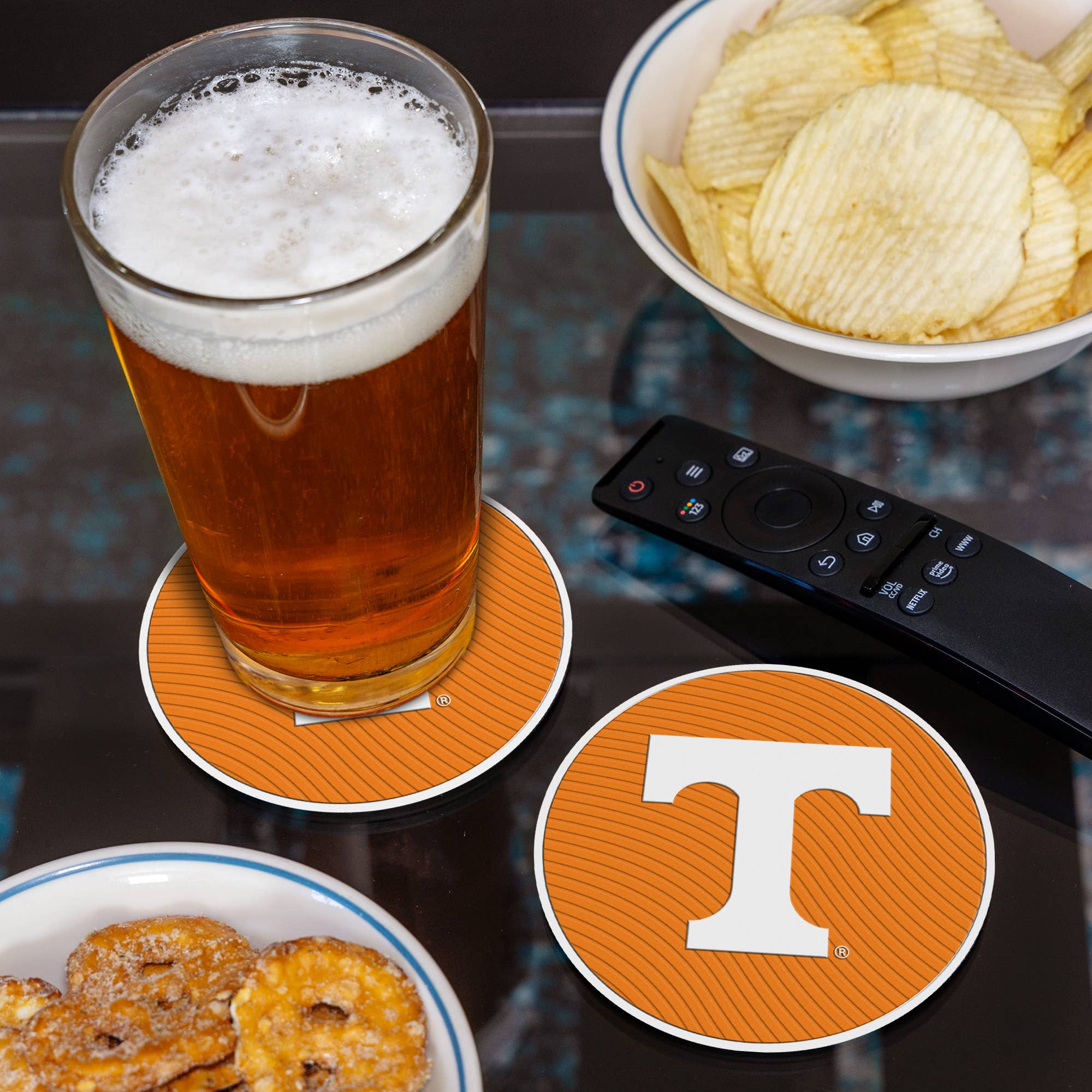 TENNESSEE UNIVERSITY  4" MOLDED PVC COASTER 4-PACK