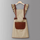 Houndstooth /Solid Color Waterproof Work Apron_CWMM6792
