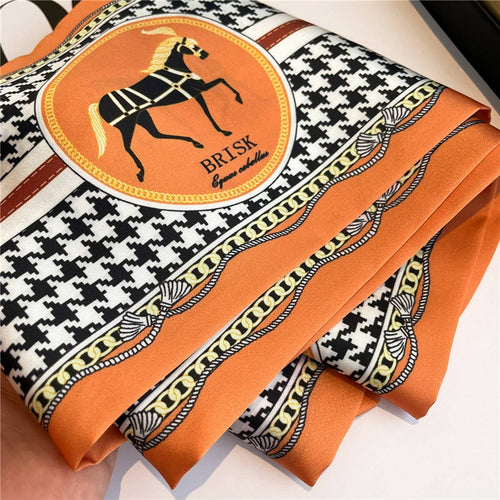 THIN NARROW RIBBON BEVELED SILK HEAD SCARF_CWASC1533