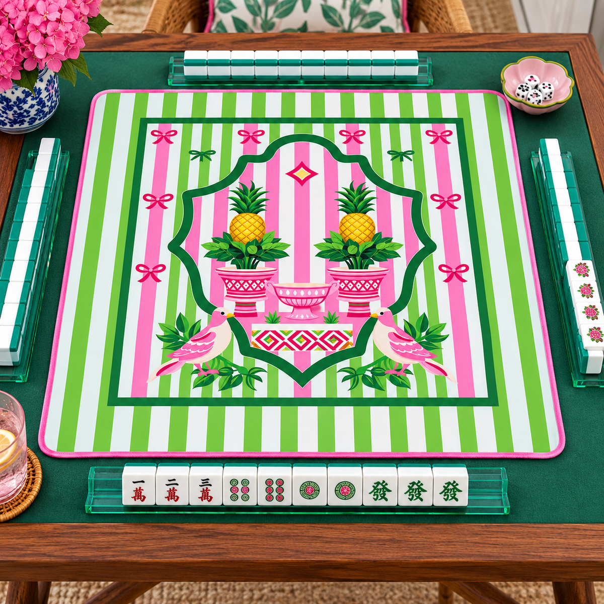 Mahjong Mat - Pineapples & Bird Bams
