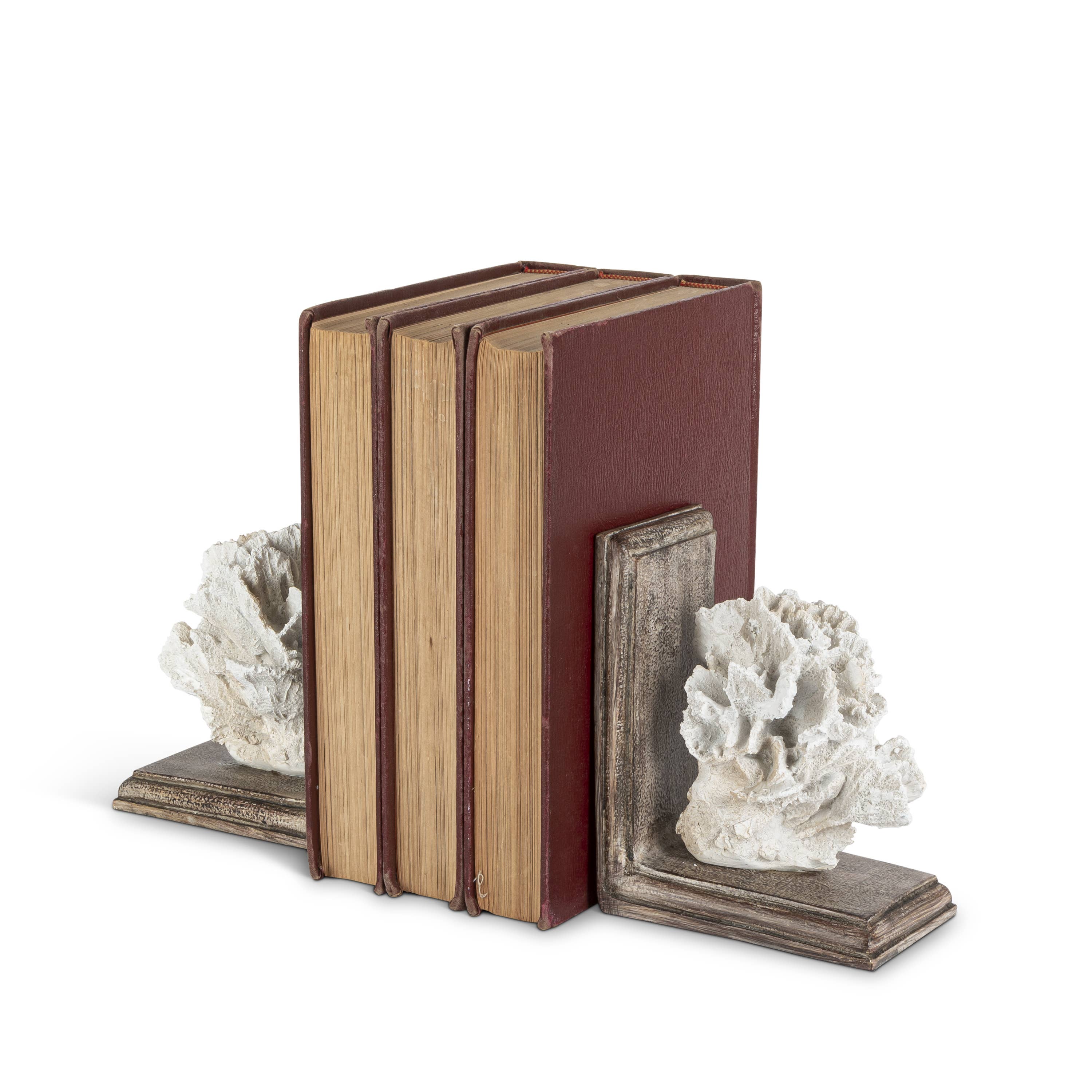 2 Resin Coral Bookends