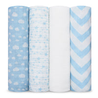 Muslin Swaddle Blankets, Pack of 4, 47" x 47" by Comfy Cubs