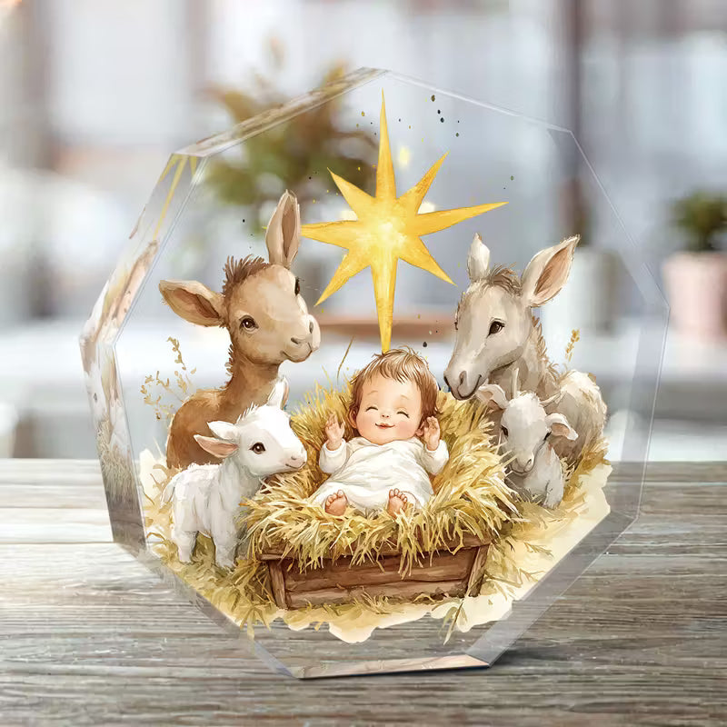 Small Nativity Story Acrylic Decor