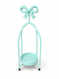 Teal Bow Candle Holder