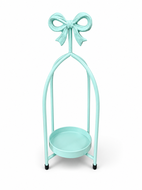 Teal Bow Candle Holder