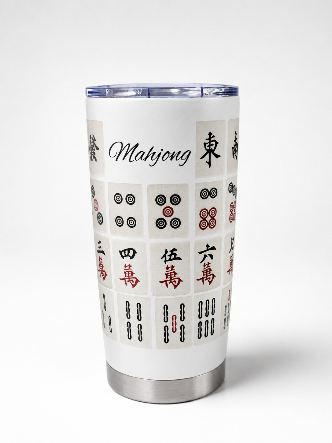 Mahjong Tumbler-White Tiles