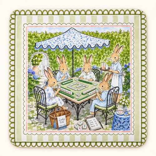 Mahjong Mat-Bunnies Buddies at Play