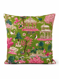 Pink And Green Jungle Pillow