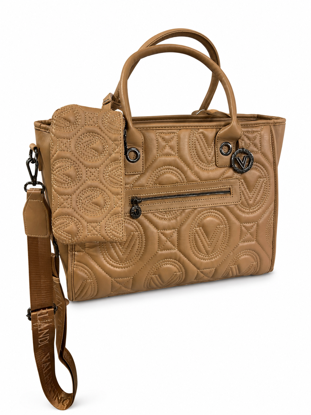 Valentino Orlandi Taupe W/gunmetal Large Tote Bag #2