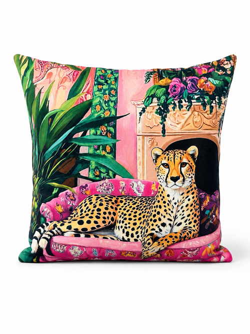 Pink Jungle Cheetah Throw Pillow