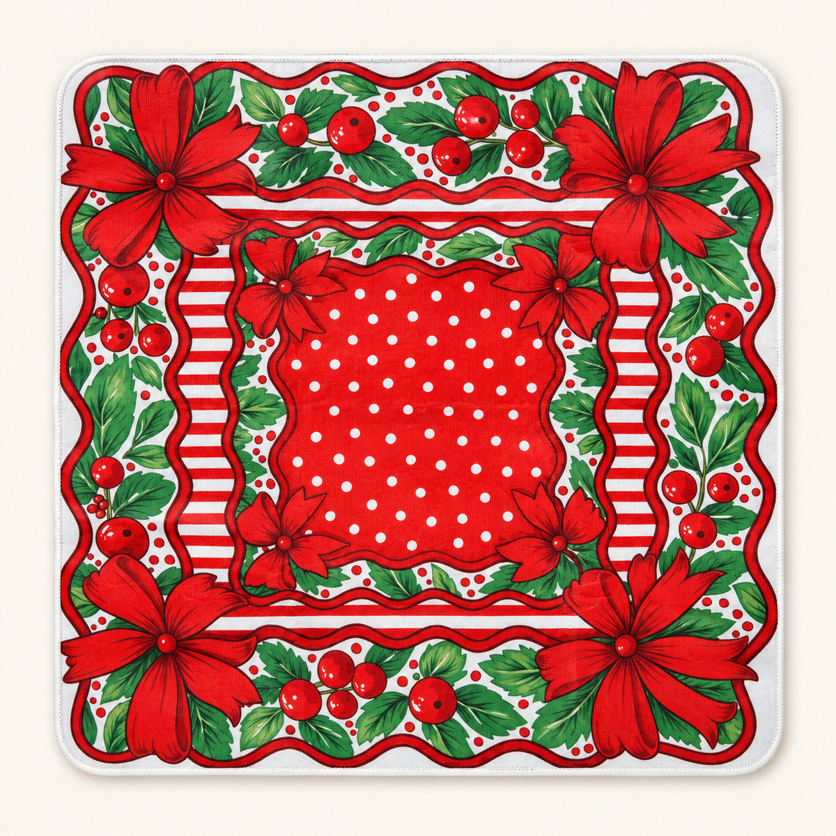 Mahjong Mat-Holly Christmas