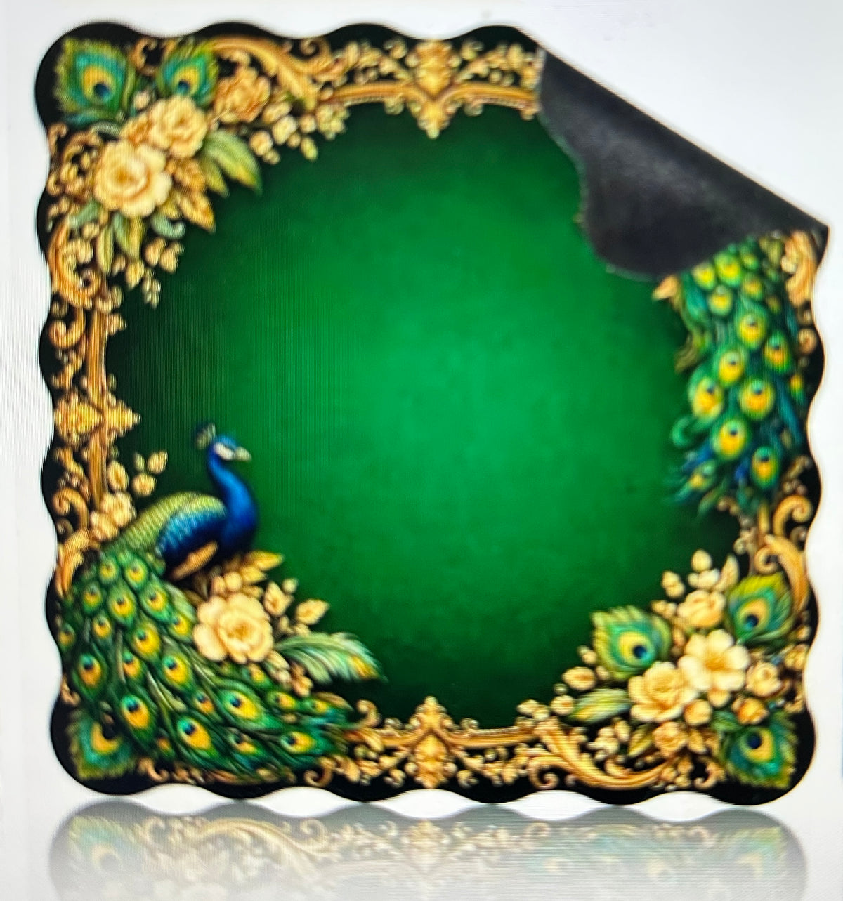 Mahjong Mat- Jade & Gold Peacock
