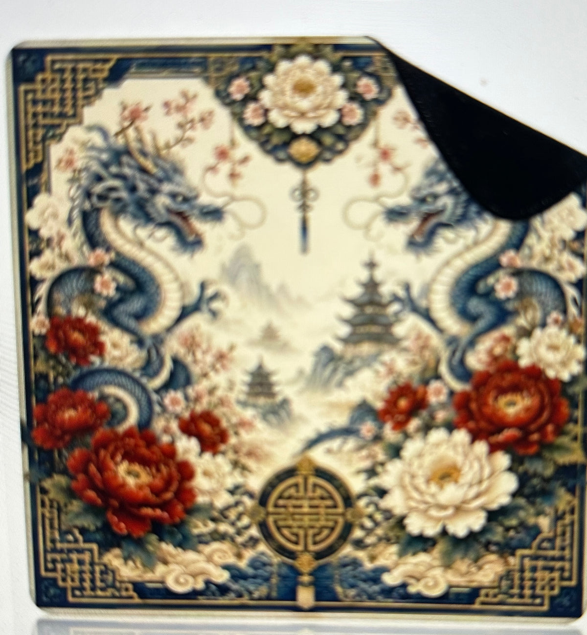 Mahjong Mat-Majestic Dragons Blue