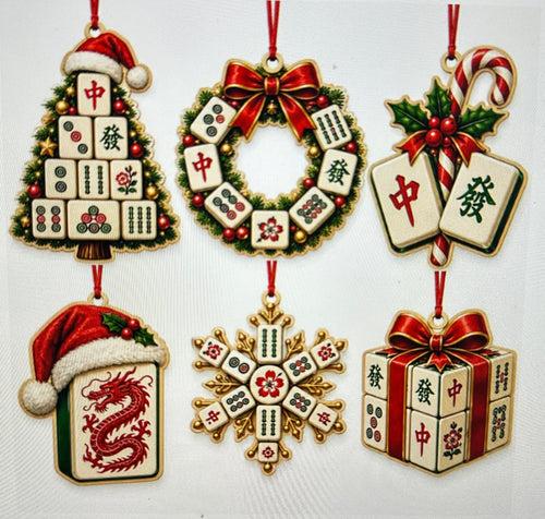 Mahjong Classic 6pc Ornament Set