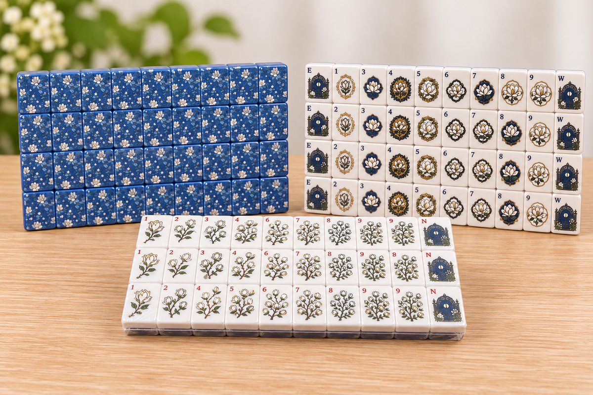 Mahjong Tiles Set - Clear Blue Lotus (Copy)