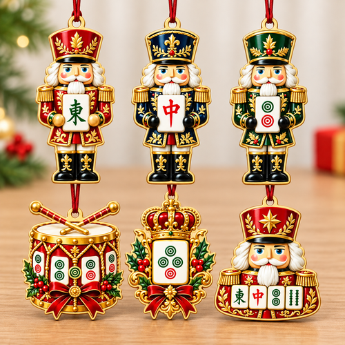 Mahjong Nutcracker 6pc Ornament Set
