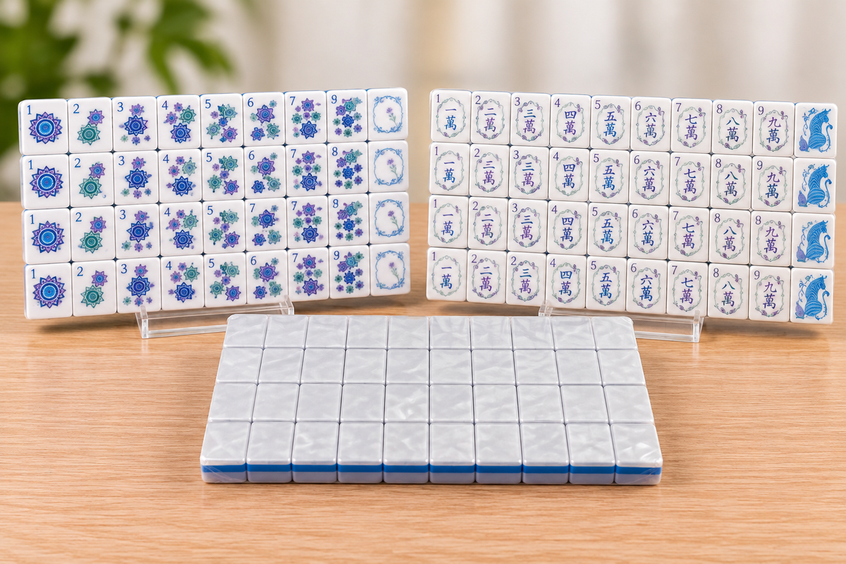Mahjong Tiles Set - Grey Transparent Koi Jokers